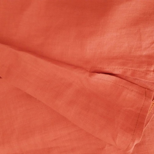 Linen women's sleeveless blouse used, orange, size 2