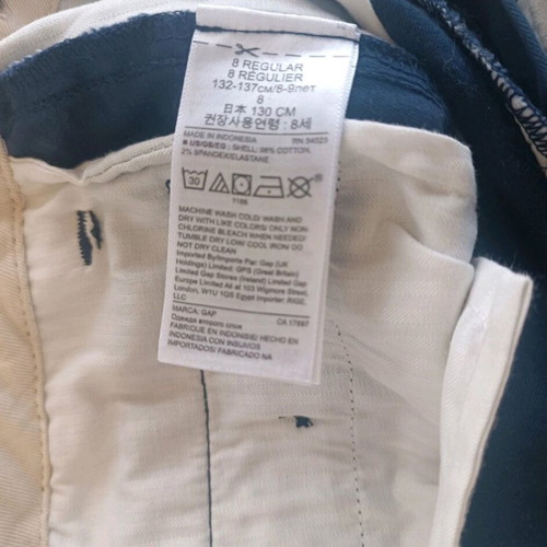 Gap blue chino pants for boy 8 years like new