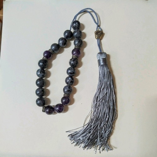 Worry beads new, labradorite with amethyst