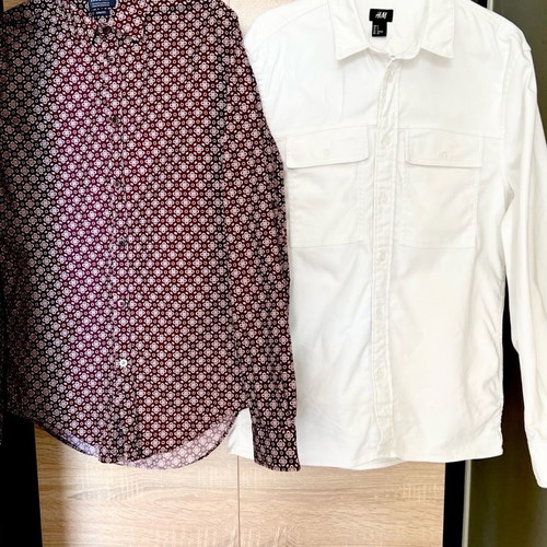 Zara shirts like new, white S/M and burgundy M, set of 2 pieces