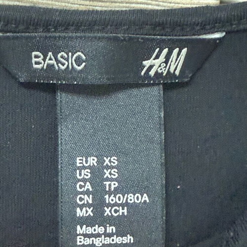H&M Black Cotton Elastic Mini Dress like new