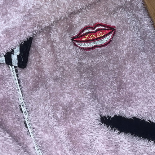 Y2K cute fur cardigan pink like new
