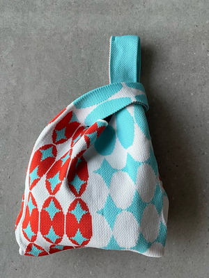 Handbag new with pop pattern, white and multicolor