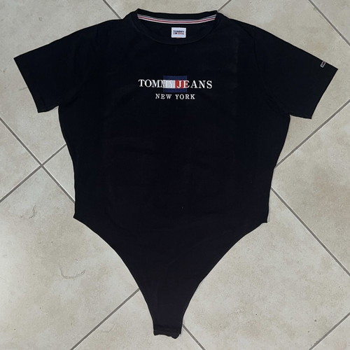 Tommy Jeans New York bodysuit black embroidered logo size XL like new