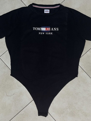 Tommy Jeans New York bodysuit black embroidered logo size XL like new