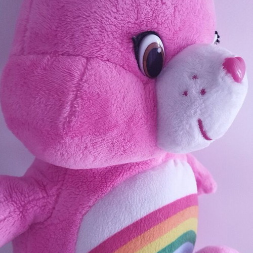 Care Bear Love Bear used, talks and laughs