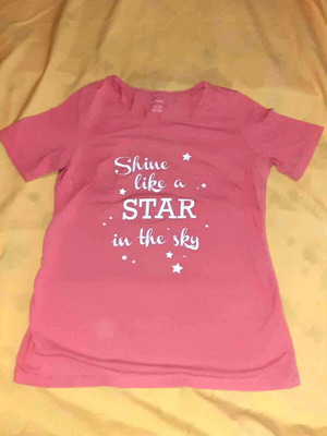 Esmara women's salmon t-shirt with side ruching, like new, large