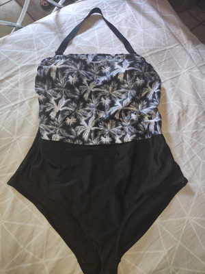 Ολόσωμο μαγιό μεγάλο μέγεθος νούμερο 50 (2XL) μαύρο, καινούργιο