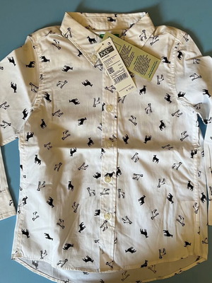 Πουκάμισο Benetton καινούργιο για αγόρι 3-4 ετών άσπρο και μπλε