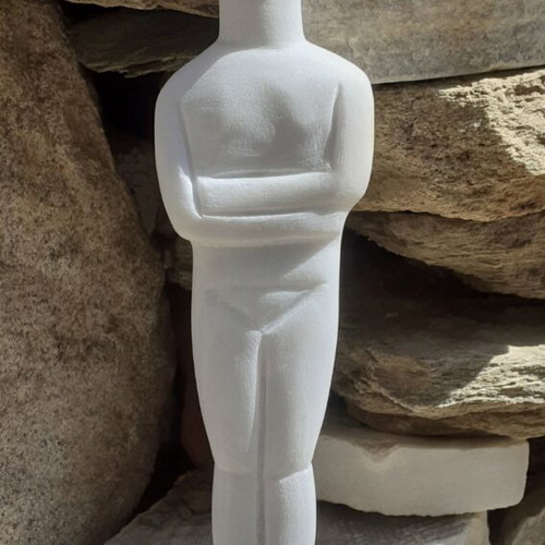 Cycladic idol carved from Greek marble