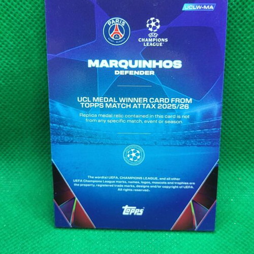 Κάρτα Marquinhos Topps Match Attax 2025-26 UCL Medal Winner καινούργια