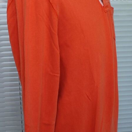 Napapijri Mens Graphic Long Sleeve Polo Shirt used, size L, orange