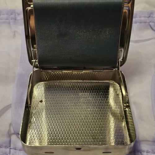 Tobacco Case for Rolling Cigarettes used, silver color