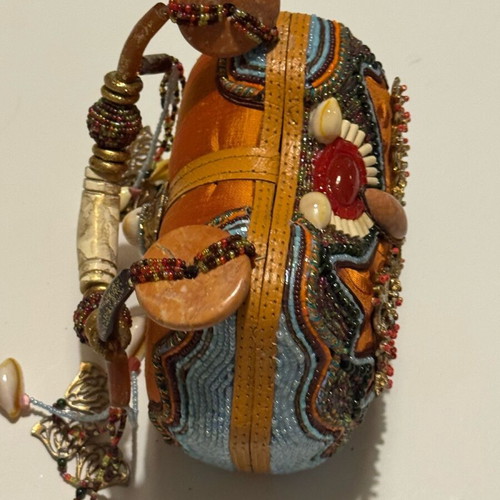 Mary Francis Ornate Sea Mermaid multicolor clutch bag used