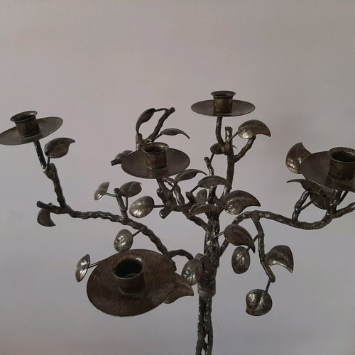 Bronze floor candlestick used 90 cm
