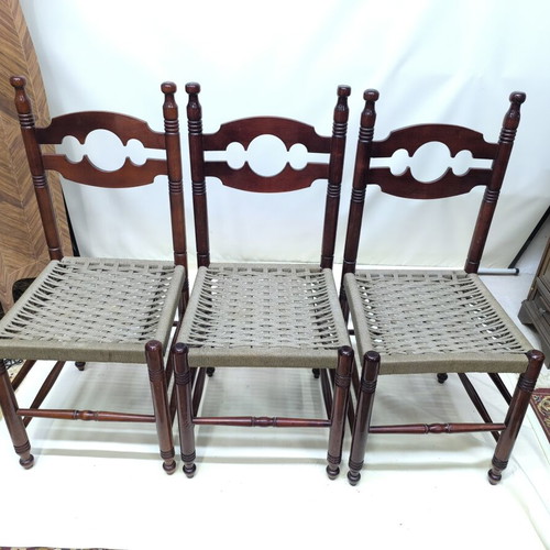 Chairs with wicker, set of 3, like new