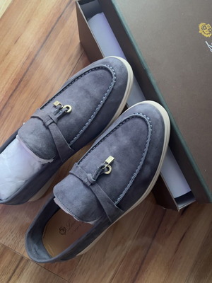 Loro Piana women's shoes like new, natural leather, size 38, blue