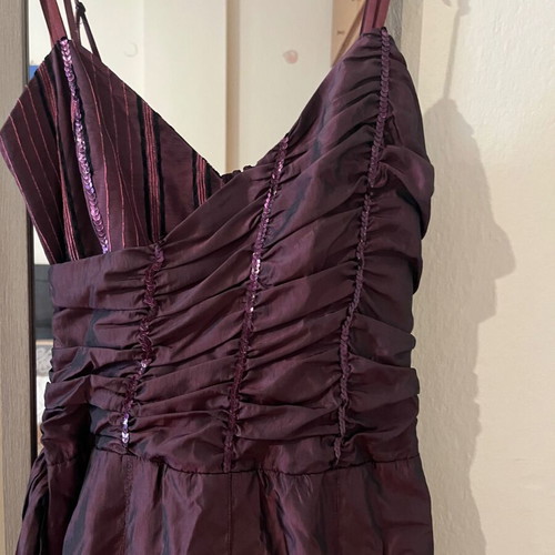 Vintage dress with sequins and side zipper, purple