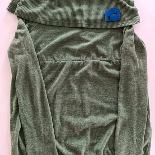 BSB Roll-neck Balloon Line Sweater like new, green, size S-M