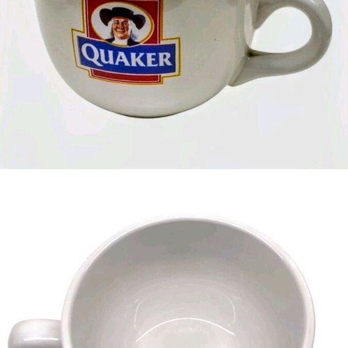 Quaker collectible bowl like new, white ceramic with logo