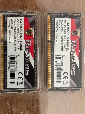 Μνήμες G.Skill Ripjaws DDR3L 16GB RAM 2x8GB σαν καινούργιες
