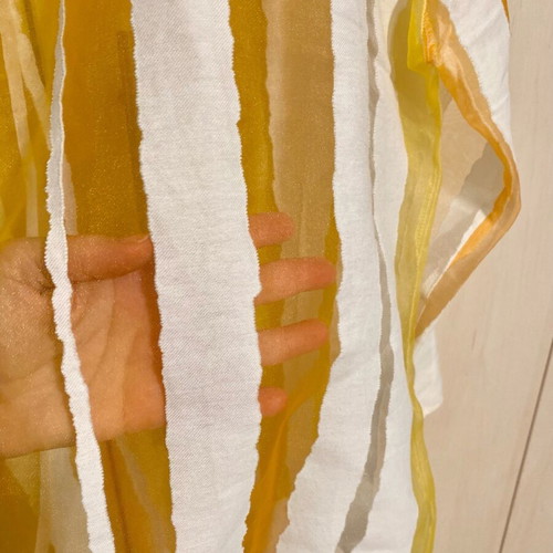 Anna Riska jacket like new with muslin stripes in yellow and orange