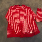 Карирана жилетка употребявана бяло-червена, размер L/XL