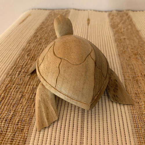 Decorative turtle handcarved from natural wood new