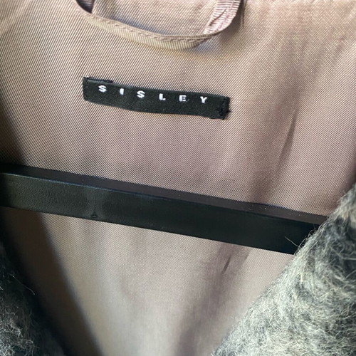 Sisley plaid coat grey like new, size S/M
