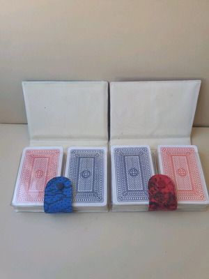 Retro card game sets like new, 2 sets with bridge instructions