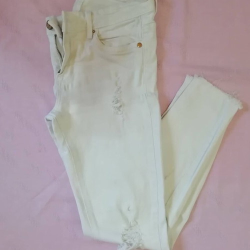 Women's white denim pants like new, size S