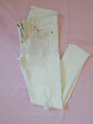 Women's white denim pants like new, size S