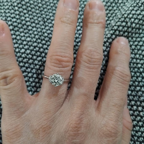 Moissanite ring 1ct with zirconia stones, size 5, new silver