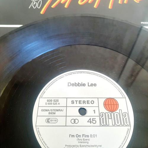 Debbie Lee I'm On Fire 12" maxi-single vinyl like new, synth-pop