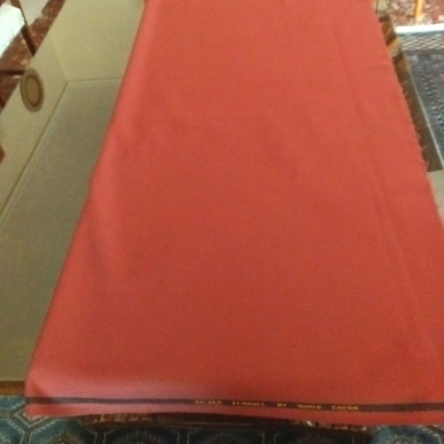 Mario Capra Silver flannel wool fabric new, 127x155 cm, brick color