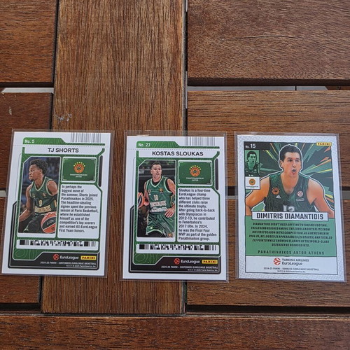 Panathinaikos cards lot, numbered and press proof inserts
