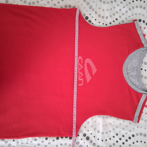 Double Face Sleeveless Shirt Caan like new, gray and red