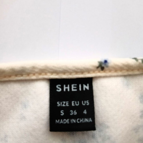 Shein Cropped Top with Floral Corset-Style Laces, Like New