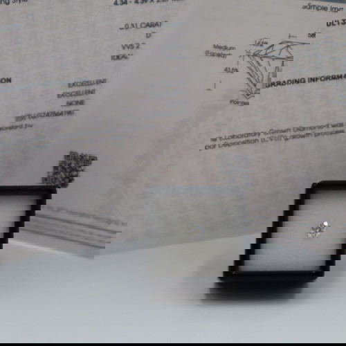 Διαμαντι Lab Grown Round Cut 0.31ct D-VVS2 καινούργιο