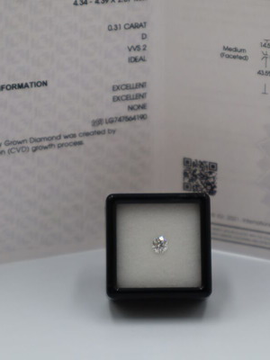 Διαμαντι Lab Grown Round Cut 0.31ct D-VVS2 καινούργιο