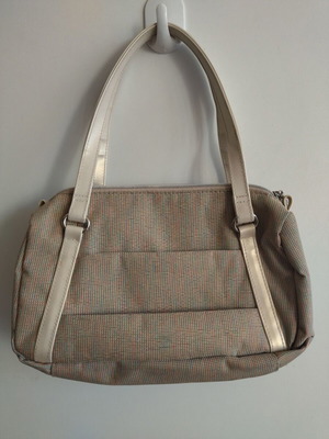 Women's handbag like new, multicolor, textile and eco leather