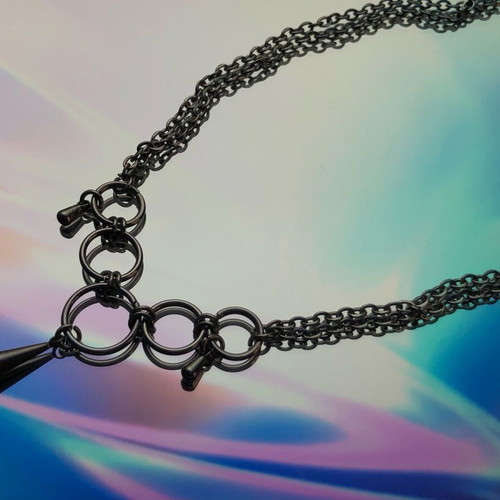 Handmade stainless steel punk necklace new silver color