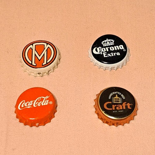 Beer and soda bottle caps, pack of 6, like new