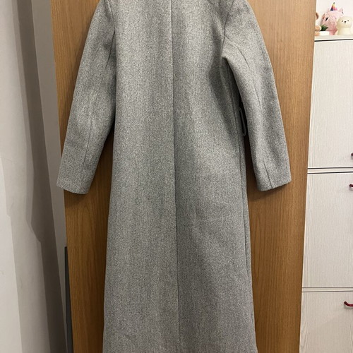 Styled in Italy Gray Long Coat size L like new