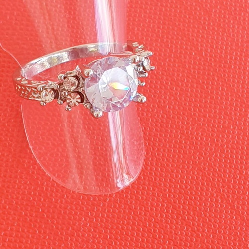 Ring stainless steel 316 with white zircon size 54 like new