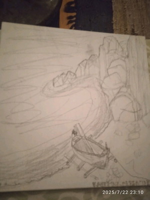 The Shore pencil landscape drawing made to order