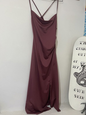 Pink Woman satin dress new, pink multicolor