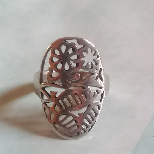 Silver 925 ring flowers new no 51 (US 6)