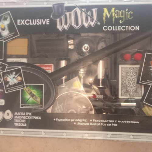 Magic suitcase used, missing three glasses, box with tears