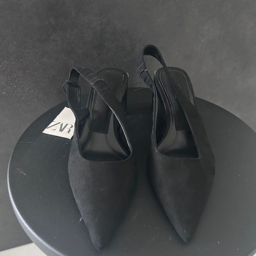 Zara Ballet Flats New Black Pointed Toe Size 38